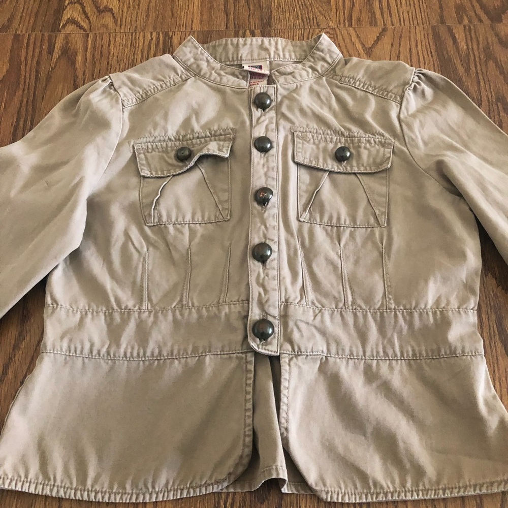 Girls 10 12 Beige PePlum Jacket Faded Glory Girls